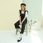 Frilled Monotone Overall Pants
