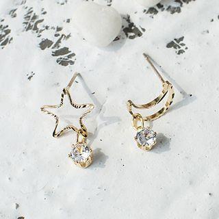 Star & Crescent Moon Non-matching Earring