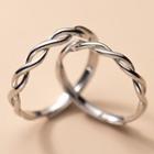 Twisted Sterling Silver Ring S925 - 1 Pr - Silver - One Size