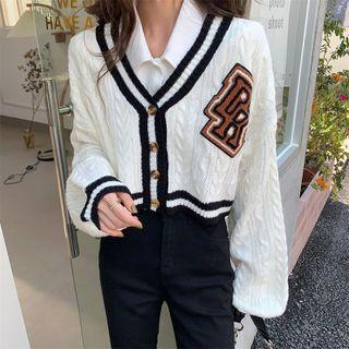 Color Block Oversize Knit Sweater Off-white - One Size