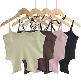 Plain Halter Tie-strap Camisole Top