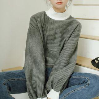 Color Block High-neck Sweatshirt