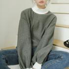 Color Block High-neck Sweatshirt