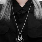 Stainless Steel Biohazard Symbol Pendant Necklace Necklace - One Size