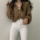 Puff-sleeve Knit Jacket