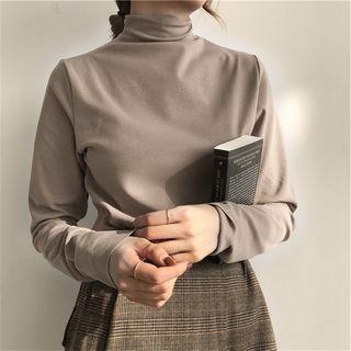 Mock Turtleneck Plain Top