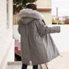 Faux-fur Hooded Loose-fit Parka