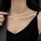 Rhinestone Panel Chain Choker