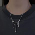 Melting Pendant Alloy Necklace Silver - One Size