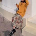 Plain Hooded Sweater / Floral Skirt