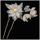 Vintage Alloy Hair Stick A30 - 1 Pc - White & Gold - One Size