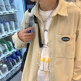 Long Sleeve Pocket Front Waffle Shirt