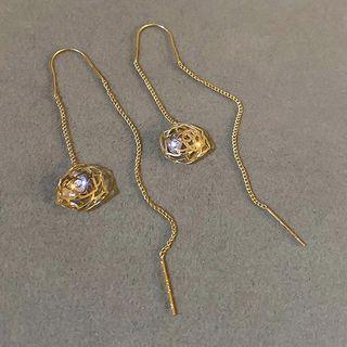 Cz Filigree Ear Line Earring Gold - One Size