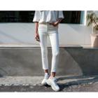 Brushed-fleece Lined Fray-hem Pants