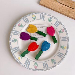 Faux Leather Tulip Hair Clip