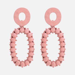 Bead Oval Dangle Earring