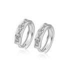 Simple And Fashion Round Cubic Zircon Earrings Silver - One Size