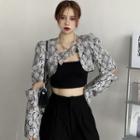 Snake Print Shrug Snake Print - White - One Size