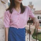 Elbow-sleeve Crop Cardigan