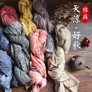 Piped Embroidered Scarf