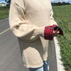 Wool Blend Drop-shoulder Knit Top