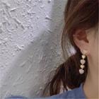 Heart Faux Pearl Asymmetrical Alloy Dangle Earring 1 Pair - S925 Silver Needle - Faux Pearl - Gold - One Size