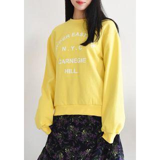 Crewneck Lettering Cotton Sweatshirt