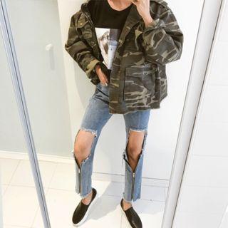 Pocket-detail Camouflage Jacket