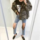 Pocket-detail Camouflage Jacket