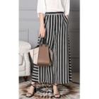 Striped Wide-leg Silk Pants