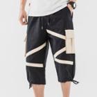 Panel Pocketed Striped Shorts