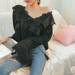 Frilled Eyelet-lace Top