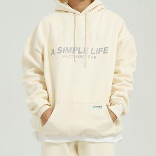 Long-sleeve Printed Hoodie / Plain Jogger Sweatpants