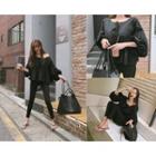 Puff-sleeve Tie-front A-line Top
