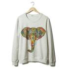 Elephant Print Pullover