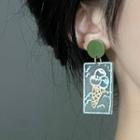 Ice Cream Rectangle Dangle Earring 1 Pair - 1991a - Green - One Size