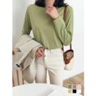 Colored Round-neck Sheer T-shirt