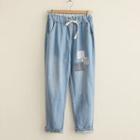 Drawstring Straight Fit Jeans