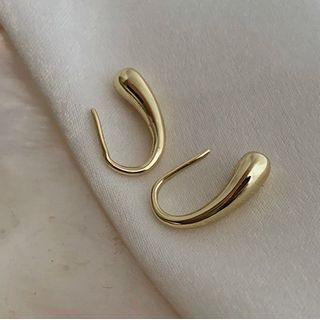 Polished Drop Earring 1 Pair - Gold - One Size