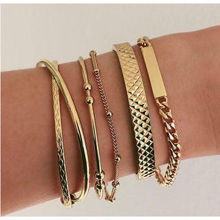 Set Of 5: Bracelets 8981 - Set - Gold - One Size