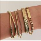 Set Of 5: Bracelets 8981 - Set - Gold - One Size