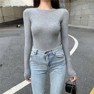 Skinny Round-neck Long-sleeve Tee