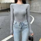 Skinny Round-neck Long-sleeve Tee