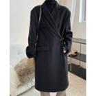 Notch Lapel Midi Single Button Coat