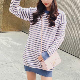 Patterned Knit Pullover Dress