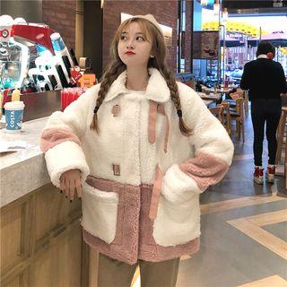 Two Tone Fleece Oversized Jacket