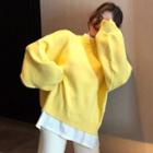 Mock Two-piece Sweater Yellow - One Size