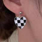 Heart Check Glaze Dangle Earring / Pendant Necklace