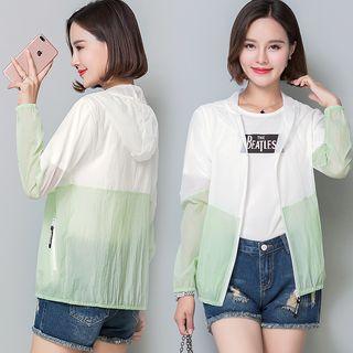 Two Tone Hooded Light Jacket