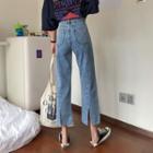 High-waist Boot-cut Slit Jeans